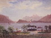 Albert Bierstadt Italian Lake Scene Sweden oil painting artist